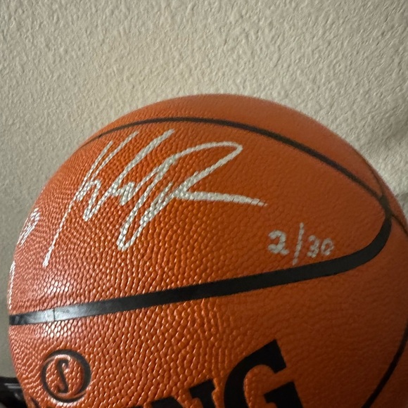 Golden State Stephen Curry & Klay Thompson Signed Basketball 2/30 made case/coa - Picture 7 of 16